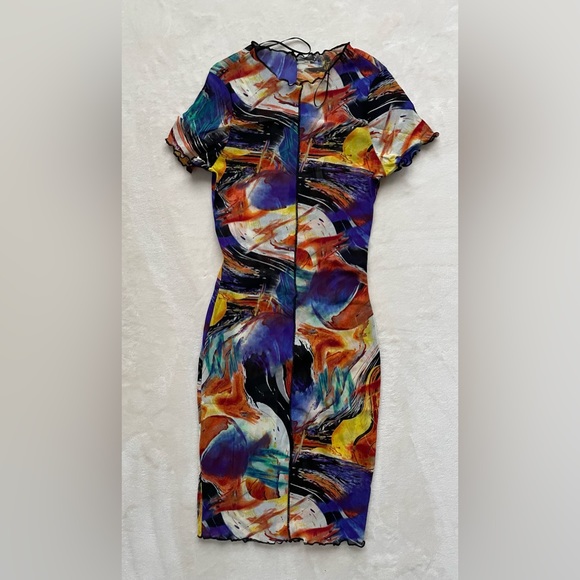 Abstract Sheer mini dress - Picture 2 of 7